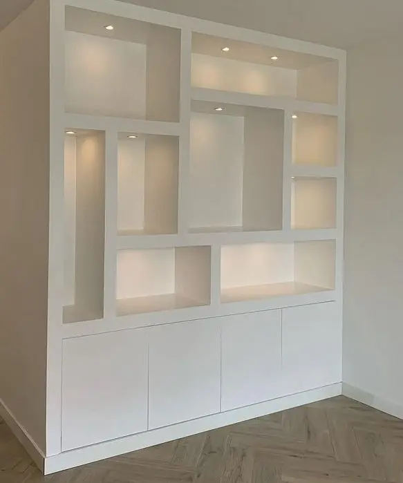 Nicho decorativo em gesso com acabamento sofisticado